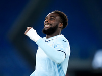 Boulaye Dia of SS Lazio celebrates after scoring first goal during the Serie A Enilive match between SS Lazio and Cagliari Calcio at Stadio...