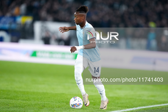 Tijjani Noslin of SS Lazio during the Serie A Enilive match between SS Lazio and Cagliari Calcio at Stadio Olimpico on November 4, 2024 in R...