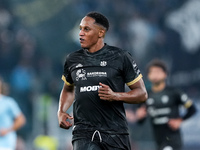 Yerry Mina of Cagliari Calcio looks on during the Serie A Enilive match between SS Lazio and Cagliari Calcio at Stadio Olimpico on November...