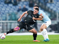 Roberto Piccoli of Cagliari Calcio and Mario Gila of SS Lazio compete for the ball during the Serie A Enilive match between SS Lazio and Cag...