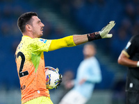 Simone Scuffet of Cagliari Calcio gestures during the Serie A Enilive match between SS Lazio and Cagliari Calcio at Stadio Olimpico on Novem...