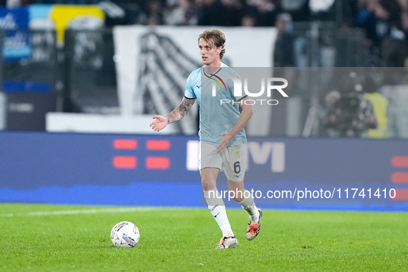 Nicolo' Rovella of SS Lazio during the Serie A Enilive match between SS Lazio and Cagliari Calcio at Stadio Olimpico on November 4, 2024 in...