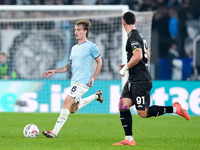 Nicolo' Rovella of SS Lazio during the Serie A Enilive match between SS Lazio and Cagliari Calcio at Stadio Olimpico on November 4, 2024 in...