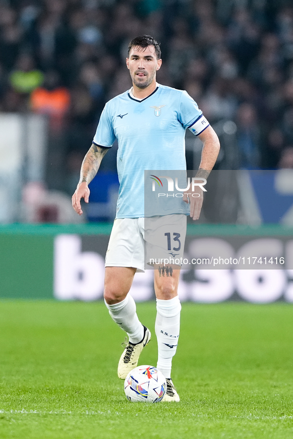 Alessio Romagnoli of SS Lazio during the Serie A Enilive match between SS Lazio and Cagliari Calcio at Stadio Olimpico on November 4, 2024 i...