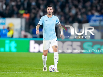 Alessio Romagnoli of SS Lazio during the Serie A Enilive match between SS Lazio and Cagliari Calcio at Stadio Olimpico on November 4, 2024 i...