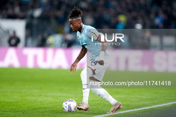 Tijjani Noslin of SS Lazio during the Serie A Enilive match between SS Lazio and Cagliari Calcio at Stadio Olimpico on November 4, 2024 in R...