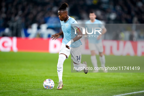 Tijjani Noslin of SS Lazio during the Serie A Enilive match between SS Lazio and Cagliari Calcio at Stadio Olimpico on November 4, 2024 in R...