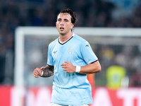 Luca Pellegrini of SS Lazio looks on during the Serie A Enilive match between SS Lazio and Cagliari Calcio at Stadio Olimpico on November 4,...