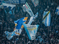 Supporters of SS Lazio during the Serie A Enilive match between SS Lazio and Cagliari Calcio at Stadio Olimpico on November 4, 2024 in Rome,...