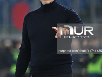 Marco Baroni coaches S.S. Lazio during the 11th day of the Serie A Championship between S.S. Lazio and Cagliari Calcio at the Olympic Stadiu...