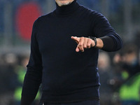 Marco Baroni coaches S.S. Lazio during the 11th day of the Serie A Championship between S.S. Lazio and Cagliari Calcio at the Olympic Stadiu...