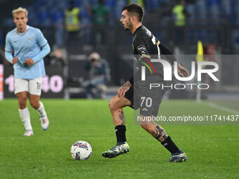 Gianluca Gaetano of Cagliari Calcio is in action during the 11th day of the Serie A Championship between S.S. Lazio and Cagliari Calcio at t...