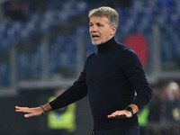 Marco Baroni coaches S.S. Lazio during the 11th day of the Serie A Championship between S.S. Lazio and Cagliari Calcio at the Olympic Stadiu...