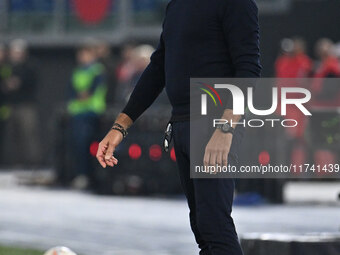 Marco Baroni coaches S.S. Lazio during the 11th day of the Serie A Championship between S.S. Lazio and Cagliari Calcio at the Olympic Stadiu...