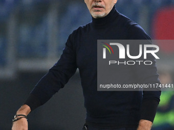 Marco Baroni coaches S.S. Lazio during the 11th day of the Serie A Championship between S.S. Lazio and Cagliari Calcio at the Olympic Stadiu...