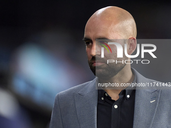 Claudio Giraldez, Head Coach of RC Celta de Vigo, looks on before the La Liga EA Sports match between RC Celta de Vigo and Getafe CF at Esta...