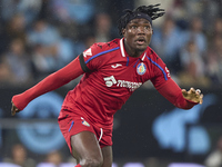 Christantus Uche of Getafe CF is in action during the La Liga EA Sports match between RC Celta de Vigo and Getafe CF at Estadio Abanca Balai...