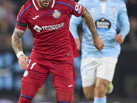 Carles Perez of Getafe CF is in action during the La Liga EA Sports match between RC Celta de Vigo and Getafe CF at Estadio Abanca Balaidos...