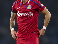 Alex Sola of Getafe CF reacts during the La Liga EA Sports match between RC Celta de Vigo and Getafe CF at Estadio Abanca Balaidos in Vigo,...