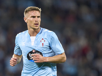 Carl Starfelt of RC Celta de Vigo looks on during the La Liga EA Sports match between RC Celta de Vigo and Getafe CF at Estadio Abanca Balai...