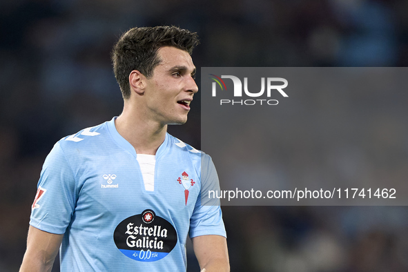 Anastasios Douvikas of RC Celta de Vigo reacts during the La Liga EA Sports match between RC Celta de Vigo and Getafe CF at Estadio Abanca B...