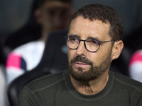 Pepe Bordalas, Head Coach of Getafe CF, looks on prior to the La Liga EA Sports match between RC Celta de Vigo and Getafe CF at Estadio Aban...