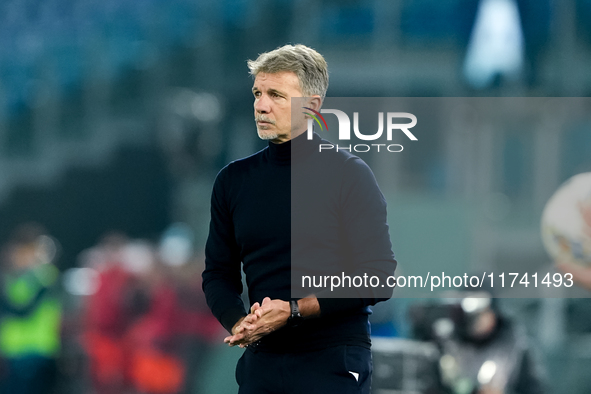 Marco Baroni head coach of SS Lazio looks on during the Serie A Enilive match between SS Lazio and Cagliari Calcio at Stadio Olimpico on Nov...