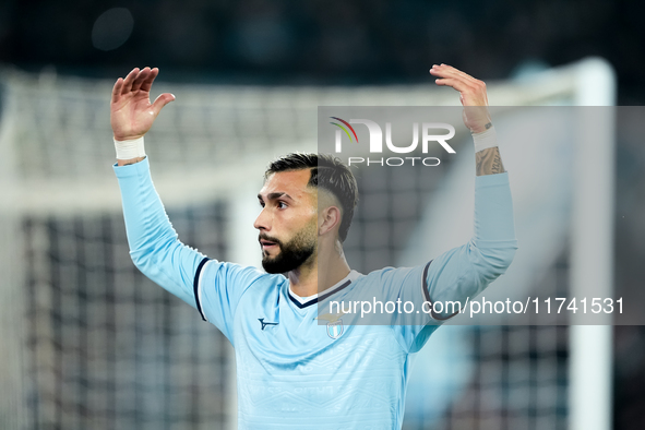 Taty Castellanos of SS Lazio reacts during the Serie A Enilive match between SS Lazio and Cagliari Calcio at Stadio Olimpico on November 4,...