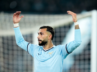 Taty Castellanos of SS Lazio reacts during the Serie A Enilive match between SS Lazio and Cagliari Calcio at Stadio Olimpico on November 4,...