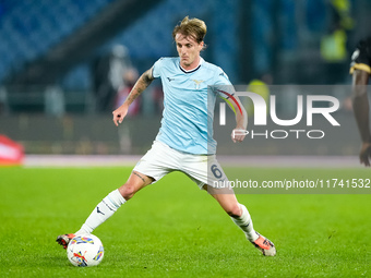 Nicolo' Rovella of SS Lazio during the Serie A Enilive match between SS Lazio and Cagliari Calcio at Stadio Olimpico on November 4, 2024 in...