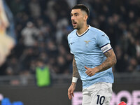 Mattia Zaccagni of S.S. Lazio celebrates after scoring the goal to make it 2-1 during the 11th day of the Serie A Championship between S.S....