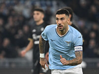 Mattia Zaccagni of S.S. Lazio celebrates after scoring the goal to make it 2-1 during the 11th day of the Serie A Championship between S.S....