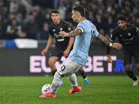 Mattia Zaccagni of S.S. Lazio scores the goal for 2-1 during the 11th day of the Serie A Championship between S.S. Lazio and Cagliari Calcio...