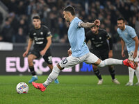 Mattia Zaccagni of S.S. Lazio scores the goal for 2-1 during the 11th day of the Serie A Championship between S.S. Lazio and Cagliari Calcio...