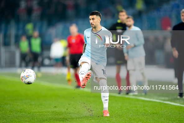 Mattia Zaccagni of SS Lazio during the Serie A Enilive match between SS Lazio and Cagliari Calcio at Stadio Olimpico on November 4, 2024 in...