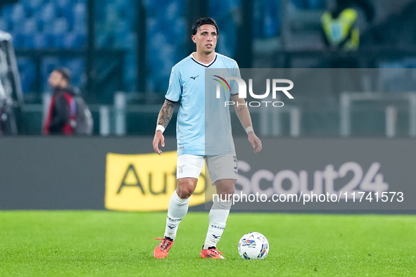 Luca Pellegrini of SS Lazio during the Serie A Enilive match between SS Lazio and Cagliari Calcio at Stadio Olimpico on November 4, 2024 in...