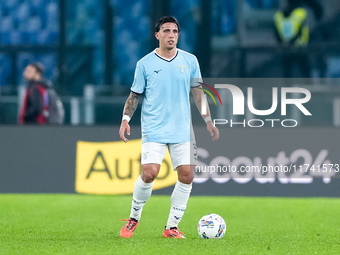 Luca Pellegrini of SS Lazio during the Serie A Enilive match between SS Lazio and Cagliari Calcio at Stadio Olimpico on November 4, 2024 in...