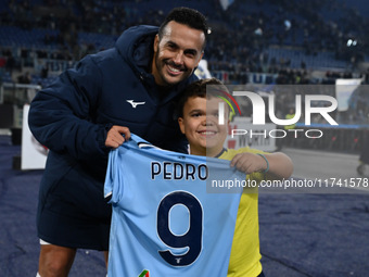 Pedro of S.S. Lazio participates in the 11th day of the Serie A Championship between S.S. Lazio and Cagliari Calcio at the Olympic Stadium i...