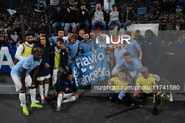 S.S. Lazio team for Flavio during the 11th day of the Serie A Championship between S.S. Lazio and Cagliari Calcio at the Olympic Stadium in...