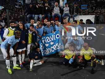 S.S. Lazio team for Flavio during the 11th day of the Serie A Championship between S.S. Lazio and Cagliari Calcio at the Olympic Stadium in...