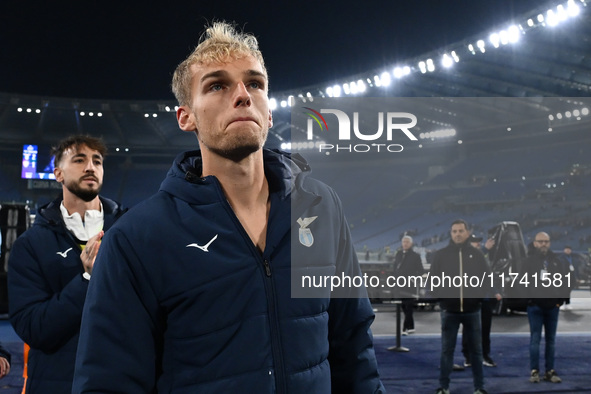 Gustav Isaksen of S.S. Lazio participates in the 11th day of the Serie A Championship between S.S. Lazio and Cagliari Calcio at the Olympic...