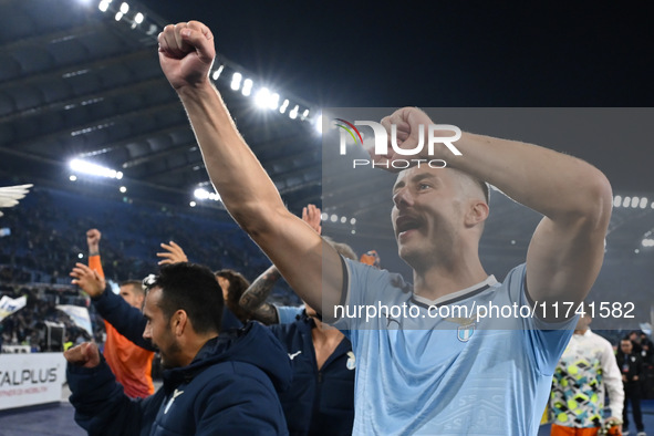 Adam Marusic of S.S. Lazio participates in the 11th day of the Serie A Championship between S.S. Lazio and Cagliari Calcio at the Olympic St...