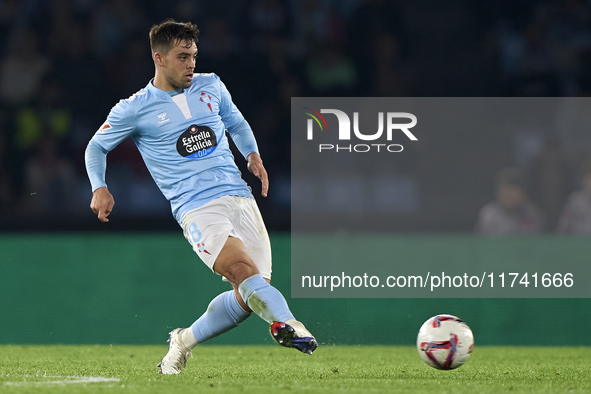 Fran Beltran of RC Celta de Vigo is in action during the La Liga EA Sports match between RC Celta de Vigo and Getafe CF at Estadio Abanca Ba...