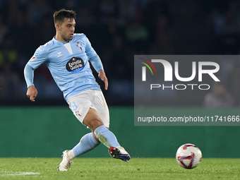 Fran Beltran of RC Celta de Vigo is in action during the La Liga EA Sports match between RC Celta de Vigo and Getafe CF at Estadio Abanca Ba...