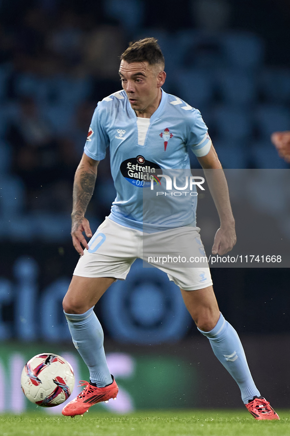 Iago Aspas of RC Celta de Vigo is in action during the La Liga EA Sports match between RC Celta de Vigo and Getafe CF at Estadio Abanca Bala...