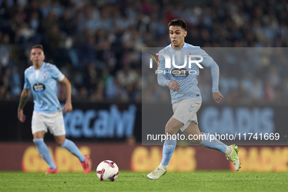 Hugo Sotelo of RC Celta de Vigo is in action during the La Liga EA Sports match between RC Celta de Vigo and Getafe CF at Estadio Abanca Bal...