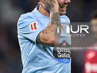 Iago Aspas of RC Celta de Vigo reacts during the La Liga EA Sports match between RC Celta de Vigo and Getafe CF at Estadio Abanca Balaidos i...