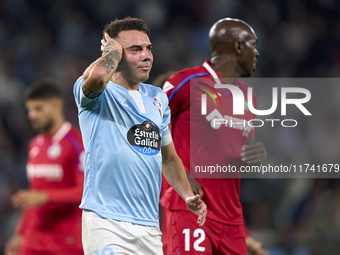 Iago Aspas of RC Celta de Vigo reacts during the La Liga EA Sports match between RC Celta de Vigo and Getafe CF at Estadio Abanca Balaidos i...