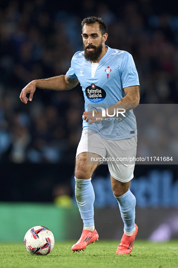 Borja Iglesias of RC Celta de Vigo is in action during the La Liga EA Sports match between RC Celta de Vigo and Getafe CF at Estadio Abanca...