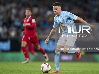 Iago Aspas of RC Celta de Vigo is in action during the La Liga EA Sports match between RC Celta de Vigo and Getafe CF at Estadio Abanca Bala...